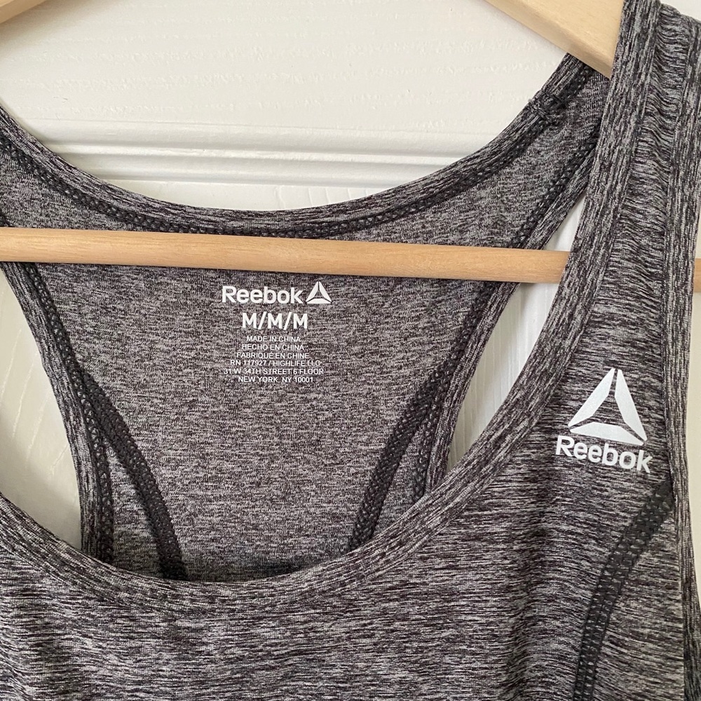 NWT BlackHeather Reebok Performance Racerback Tank - Picture 3 of 4